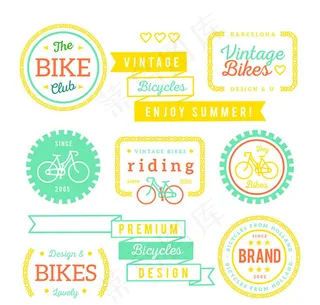 单车运动标签,免抠元素