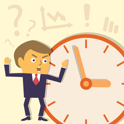 职场人物与时钟