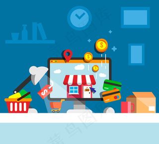 电子商务元素插画