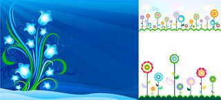 可爱的花朵矢量