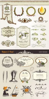 花纹食物标签,免抠元素