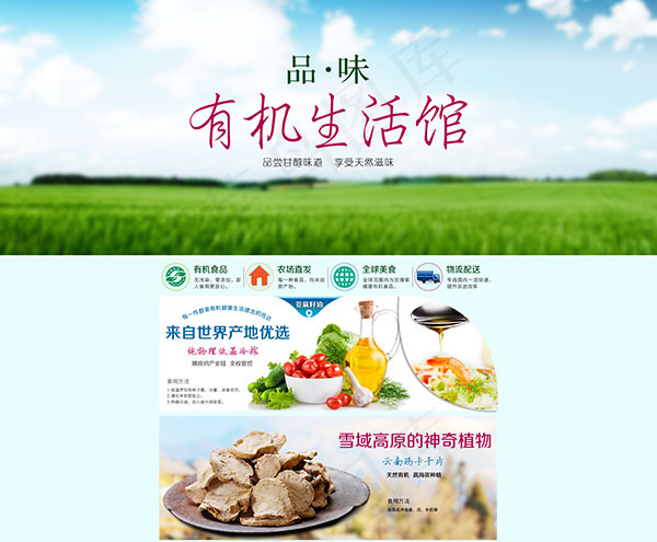淘宝有机生活馆psd模版下载