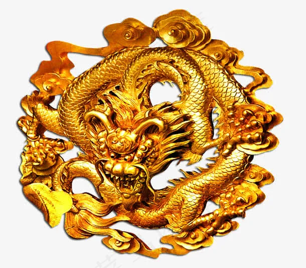 金色雕刻金属龙