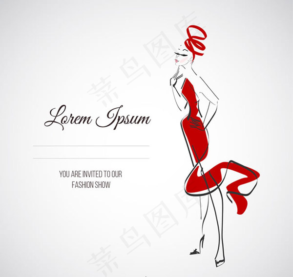 红衣女郎邀请卡