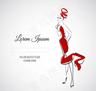 红衣女郎邀请卡