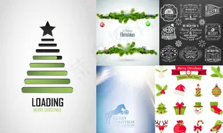 松树枝边框装饰