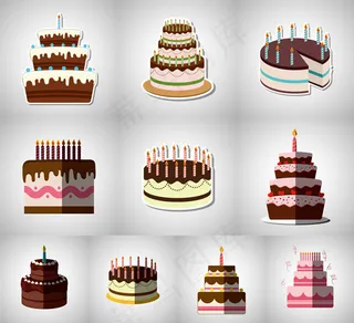 巧克力蛋糕矢量