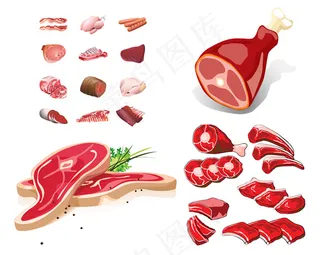 新鲜的肉类矢量