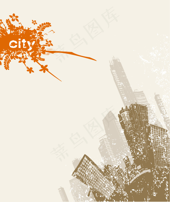 潮流城市建筑4eps,ai矢量模版下载