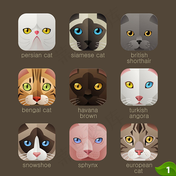 猫咪图标设计,免抠元素