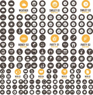 圆形网页图标,免抠元素