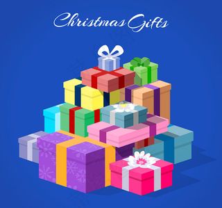 立体圣诞节礼物堆