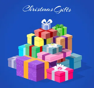 立体圣诞节礼物堆