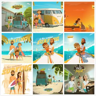 旅行的幸福家庭