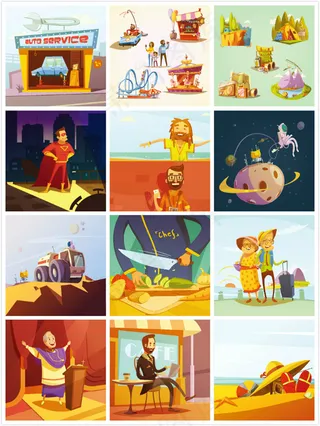 卡通人物创意插画