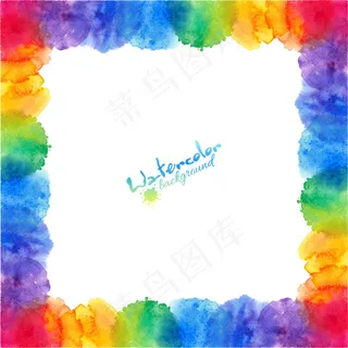 唯美水彩边框背景