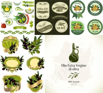 橄榄油瓶贴矢量瓶身贴