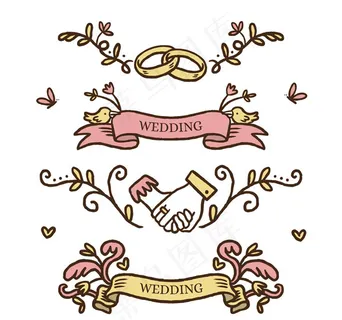 婚礼元素花边