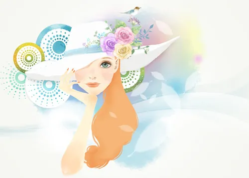 韩风时尚花纹1(3500X2500(DPI:300))psd模版下载
