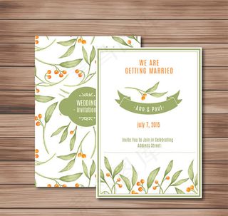 浆果婚礼邀请卡