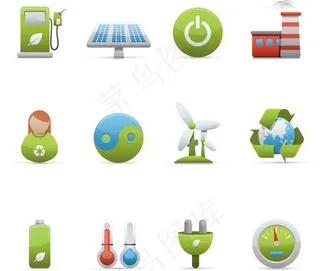 绿色立体图标,免抠元素