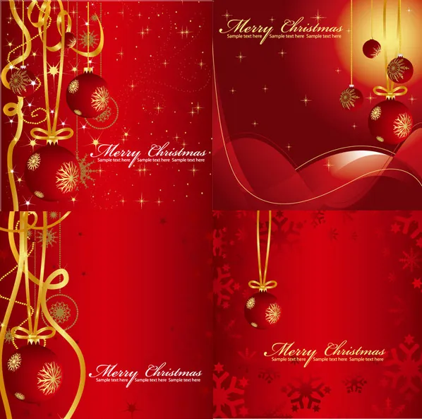 丝带挂球圣诞节eps,ai矢量模版下载