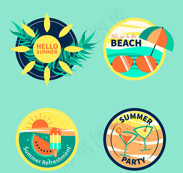 夏季度假标签
