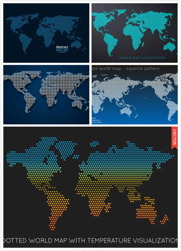 点状世界地图eps,ai矢量模版下载