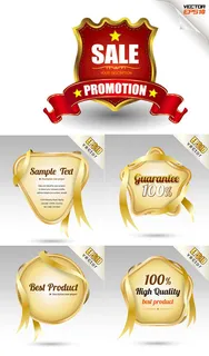 彩带打折图标,免抠元素