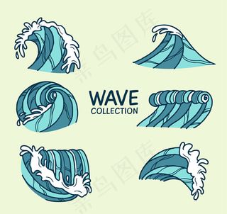 手绘浪花设计