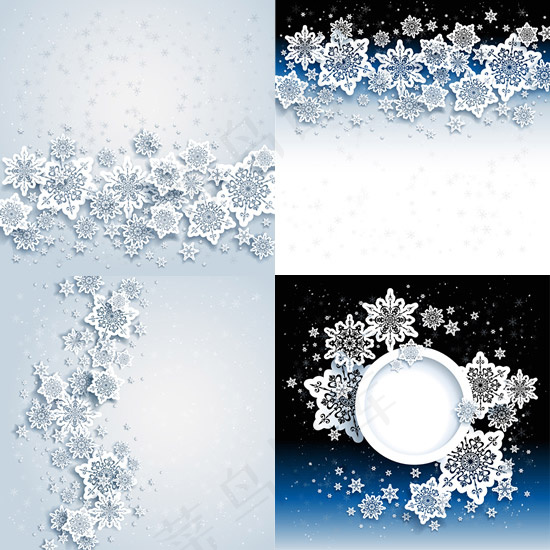 缤纷雪花渐变背景