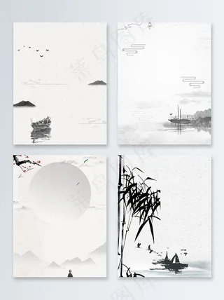 水墨竹子广告背景