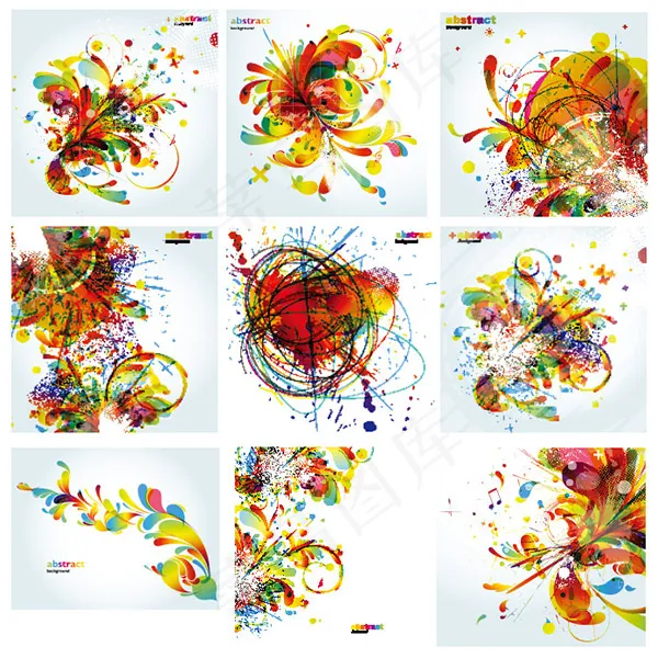 炫彩花朵花纹矢量eps,ai矢量模版下载