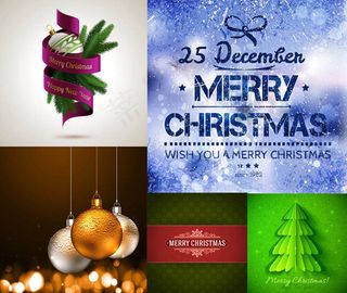 逼真质感圣诞节球,背景元素