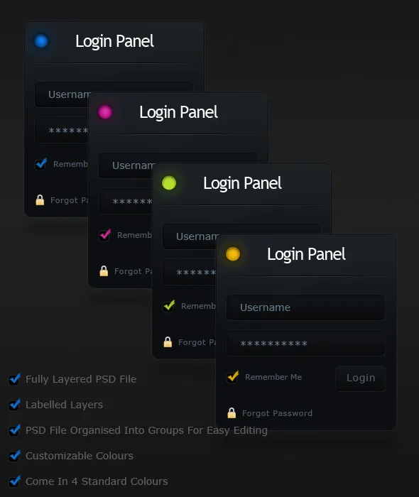 精致的登录框psd模版下载