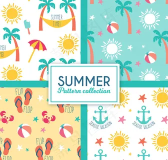 夏季元素无缝背景