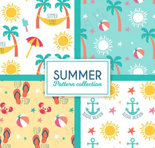 夏季元素无缝背景