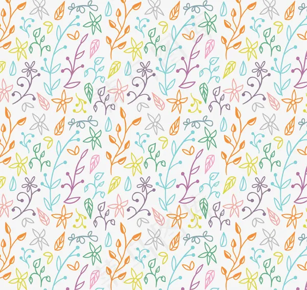 花朵无缝背景ai矢量模版下载