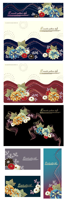 时尚花朵与线条