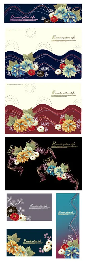 时尚花朵与线条