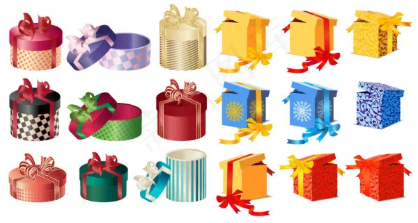 礼物礼盒矢量eps,ai矢量模版下载