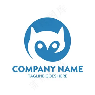 抽象狐狸动物logo,免抠元素