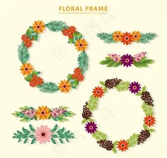 花环和花边矢量