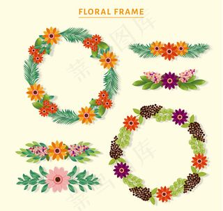 花环和花边矢量