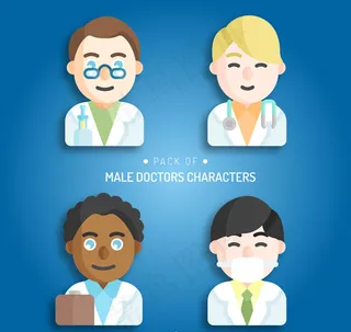 男医生半身像矢量