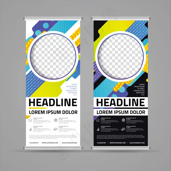 简约商业X展架eps,ai矢量模版下载