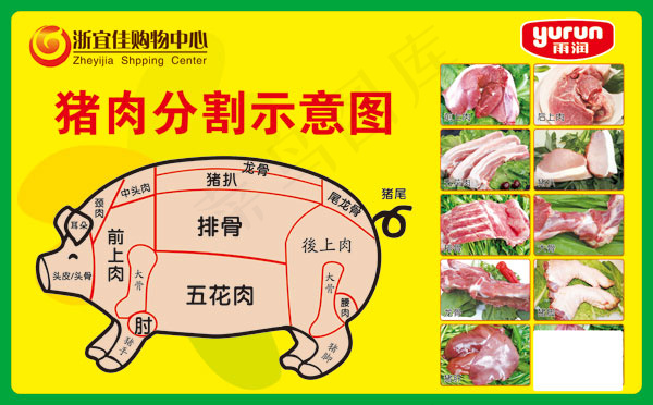 猪肉分割示意图(5709X3543(DPI:50))psd模版下载