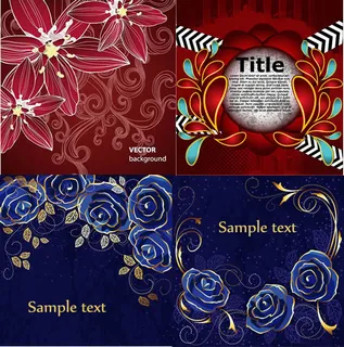 浪漫花朵背景,背景元素