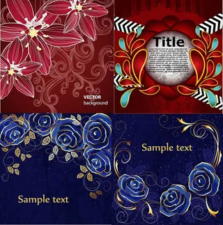 浪漫花朵背景,背景元素