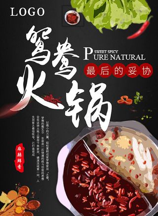 鸳鸯火锅美食海报